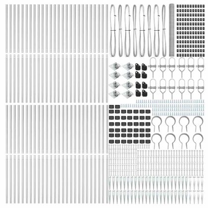 Оградa с колчета Сребрист 1.5 x 100 м Покрит със PVC стомана