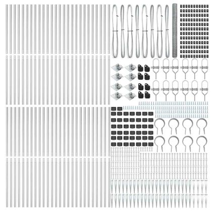 Оградa с колчета Сребрист 1.6 x 100 m Покрит със PVC стомана
