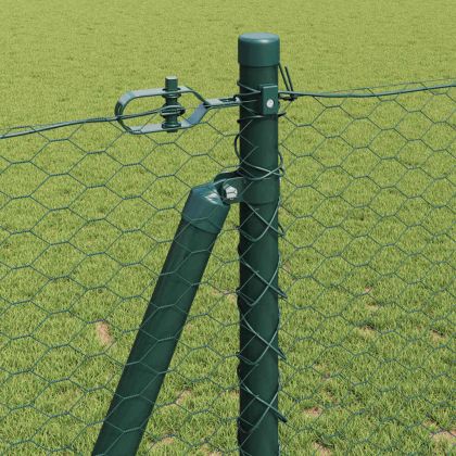 Оградa с колчета Зелен 1.2 x 10 m Покрит със PVC стомана