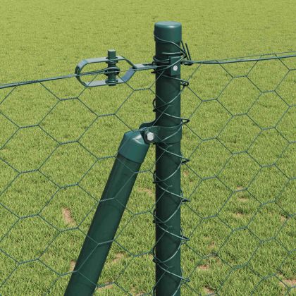 Оградa с колчета Зелен 1.2 x 10 m Покрит със PVC стомана