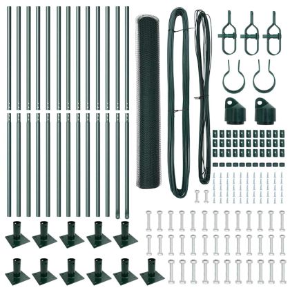Оградa с колчета Зелен 0.8 x 25 m Покрит със PVC стомана