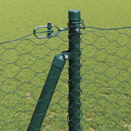 Оградa с колчета Зелен 1.2 x 25 m Покрит със PVC стомана