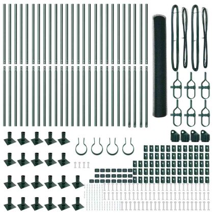 Оградa с колчета Зелен 1.2 x 50 m Покрит със PVC стомана