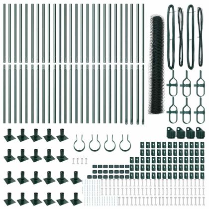 Оградa с колчета Зелен 1.2 x 50 m Покрит със PVC стомана