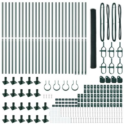 Оградa с колчета Зелен 1.5 x 50 m Покрит със PVC стомана