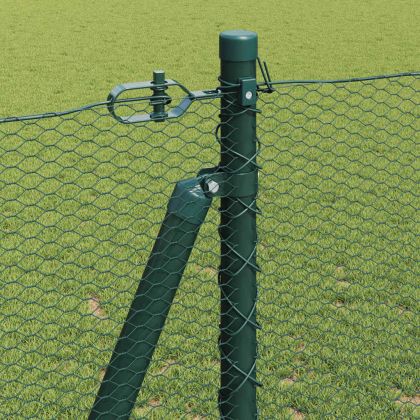 Оградa с колчета Зелен 1.2 x 100 m Покрит със PVC стомана