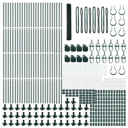 Оградa с колчета Зелен 1.2 x 100 m Покрит със PVC стомана