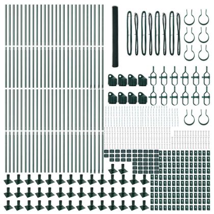 Оградa с колчета Зелен 1.5 x 100 м Покрит със PVC стомана