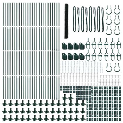 Оградa с колчета Зелен 1.5 x 100 м Покрит със PVC стомана
