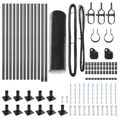 Оградa с колчета Сив 0.6 x 25 м Покрит със PVC стомана