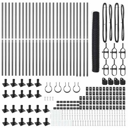 Оградa с колчета Сив 1.2 x 50 m Покрит със PVC стомана