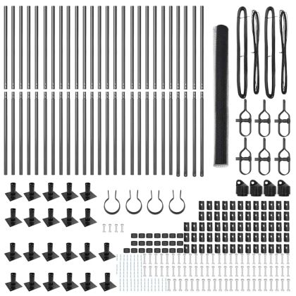 Оградa с колчета Сив 1.6 x 50 m Покрит със PVC стомана