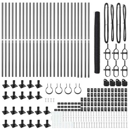 Оградa с колчета Сив 1.6 x 50 m Покрит със PVC стомана