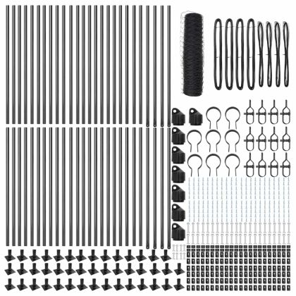 Оградa с колчета Сив 0.6 x 100 м Покрит със PVC стомана
