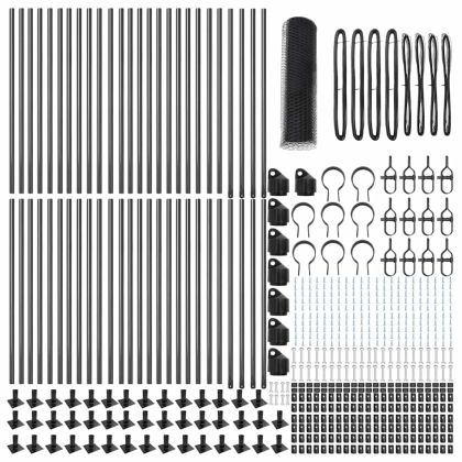 Оградa с колчета Сив 0.8 x 100 м Покрит със PVC стомана