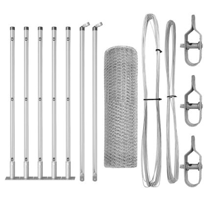 Оградa с колчета Сребрист 0.4 x 10 м Покрит със PVC стомана