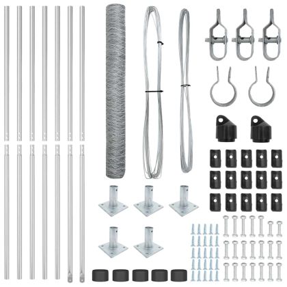 Оградa с колчета Сребрист 1.2 x 10 m Покрит със PVC стомана