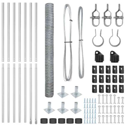 Оградa с колчета Сребрист 1.6 x 10 m Покрит със PVC стомана