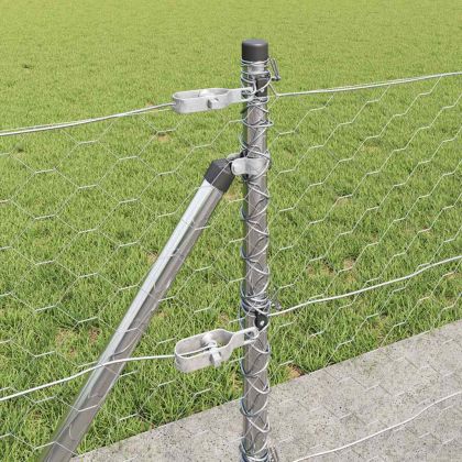 Оградa с колчета Сребрист 0.4 x 25 м Покрит със PVC стомана