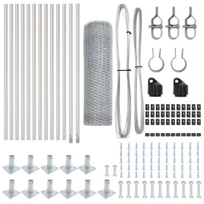 Оградa с колчета Сребрист 0.6 x 25 м Покрит със PVC стомана