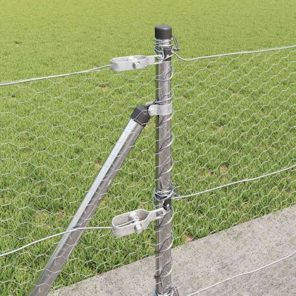 Оградa с колчета Сребрист 0.6 x 25 м Покрит със PVC стомана