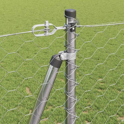 Оградa с колчета Сребрист 1.2 x 25 m Покрит със PVC стомана