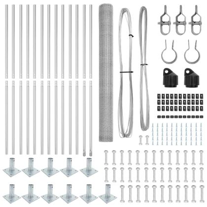 Оградa с колчета Сребрист 1.4 x 25 m Покрит със PVC стомана
