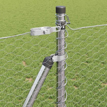 Оградa с колчета Сребрист 0.8 x 50 м Покрит със PVC стомана