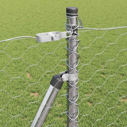 Оградa с колчета Сребрист 0.8 x 50 м Покрит със PVC стомана