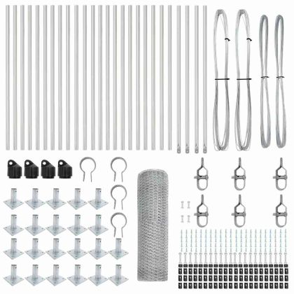 Оградa с колчета Сребрист 1 x 50 m Покрит със PVC стомана