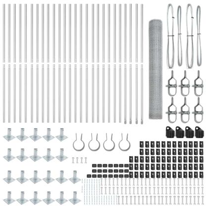 Оградa с колчета Сребрист 1.2 x 50 m Покрит със PVC стомана