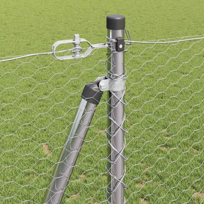 Оградa с колчета Сребрист 1.2 x 50 m Покрит със PVC стомана