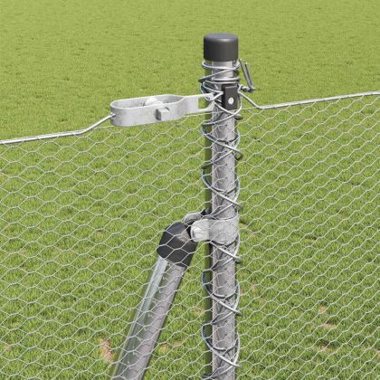 Оградa с колчета Сребрист 1.4 x 50 m Покрит със PVC стомана