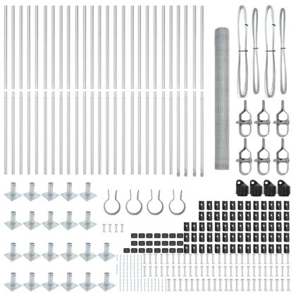 Оградa с колчета Сребрист 1.4 x 50 m Покрит със PVC стомана
