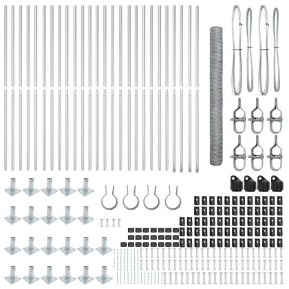 Оградa с колчета Сребрист 1.4 x 50 m Покрит със PVC стомана