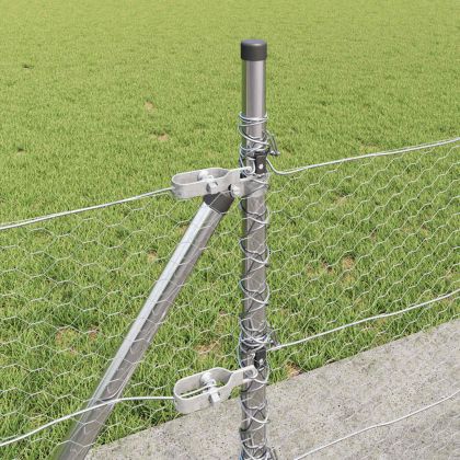 Оградa с колчета Сребрист 0.4 x 100 м Покрит със PVC стомана