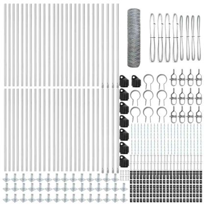 Оградa с колчета Сребрист 0.5 x 100 м Покрит със PVC стомана