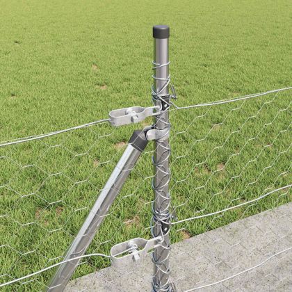 Оградa с колчета Сребрист 0.5 x 100 м Покрит със PVC стомана