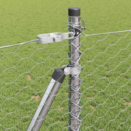 Оградa с колчета Сребрист 0.8 x 100 м Покрит със PVC стомана