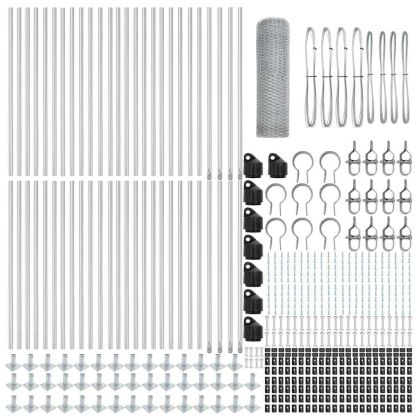 Оградa с колчета Сребрист 1 x 100 m Покрит със PVC стомана