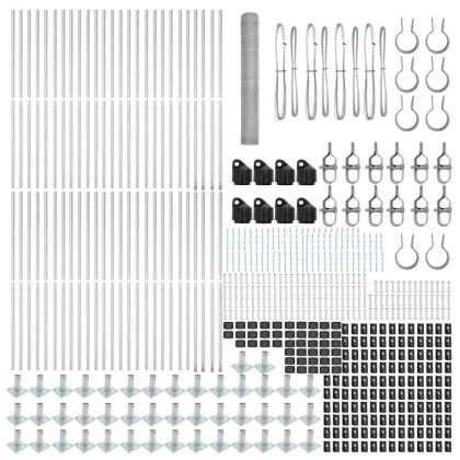 Оградa с колчета Сребрист 1.2 x 100 m Покрит със PVC стомана