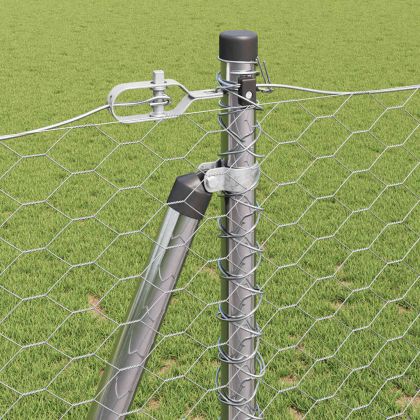 Оградa с колчета Сребрист 1.2 x 100 m Покрит със PVC стомана