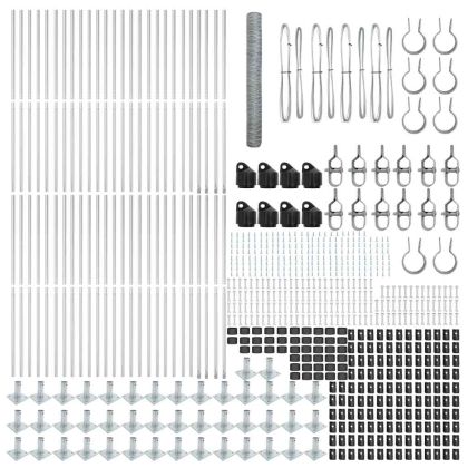 Оградa с колчета Сребрист 1.2 x 100 m Покрит със PVC стомана
