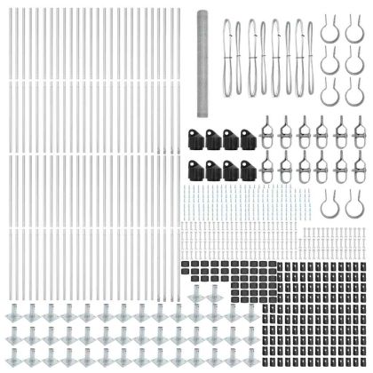 Оградa с колчета Сребрист 1.4 x 100 m Покрит със PVC стомана