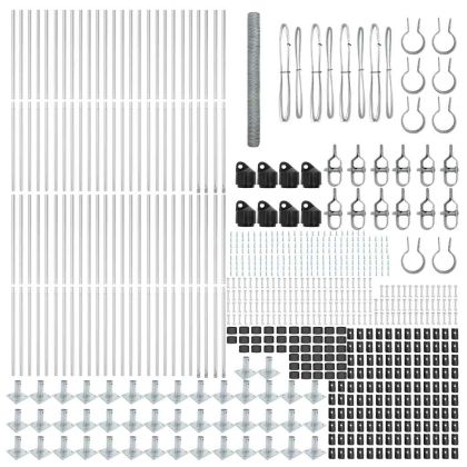 Оградa с колчета Сребрист 1.5 x 100 м Покрит със PVC стомана