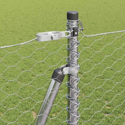 Оградa с колчета Сребрист 1.5 x 100 м Покрит със PVC стомана