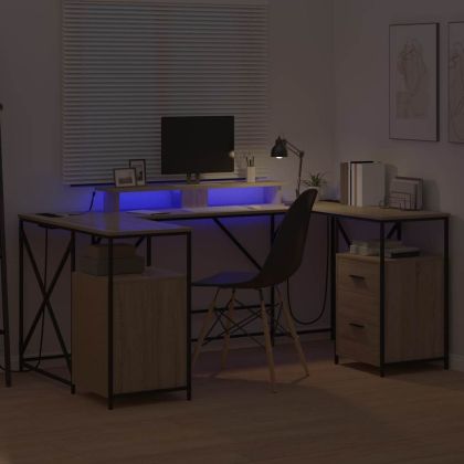 Бюро с чекмедже Сонома дъб 182 x 101 x 87,5 см Инженерно дърво