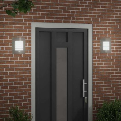 Външни стенни лампи 2 pcs Сребрист 23.5 x 10.5 x 26 см