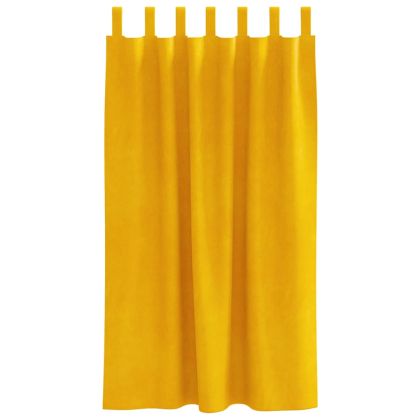 Затъмняващи завеси 2 pcs Горчично жълто 140 x 175 cm Кадифе
