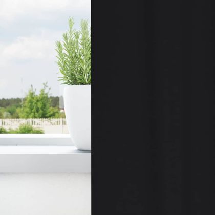 Завеси за затъмняване с пръстени 2 pcs Черно 175 x 140 см